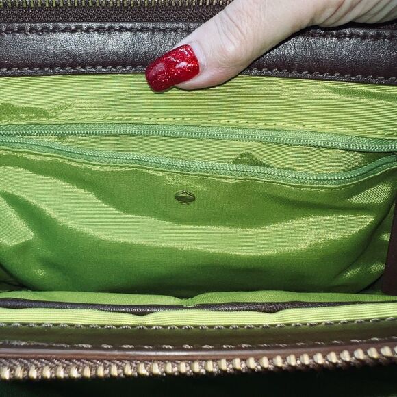 Kate Spade Laser Cut Chain Double Handle Shoulder Leather Bag - Picture 8 of 16